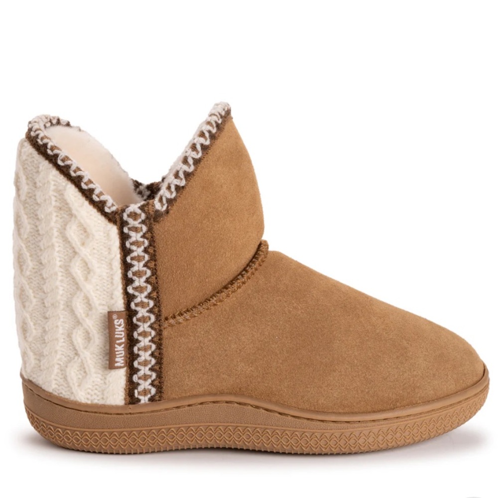 Muk Luks Women's Tan and Cream Slippers